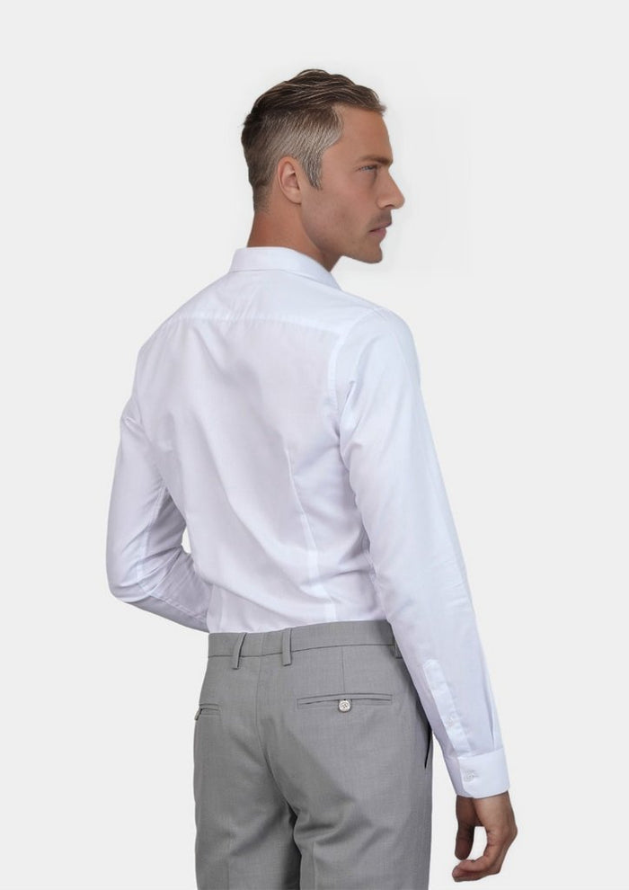 White Egyptian Cotton Broadcloth Shirt - SARTORO