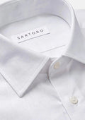 White Linen Blend Shirt - SARTORO