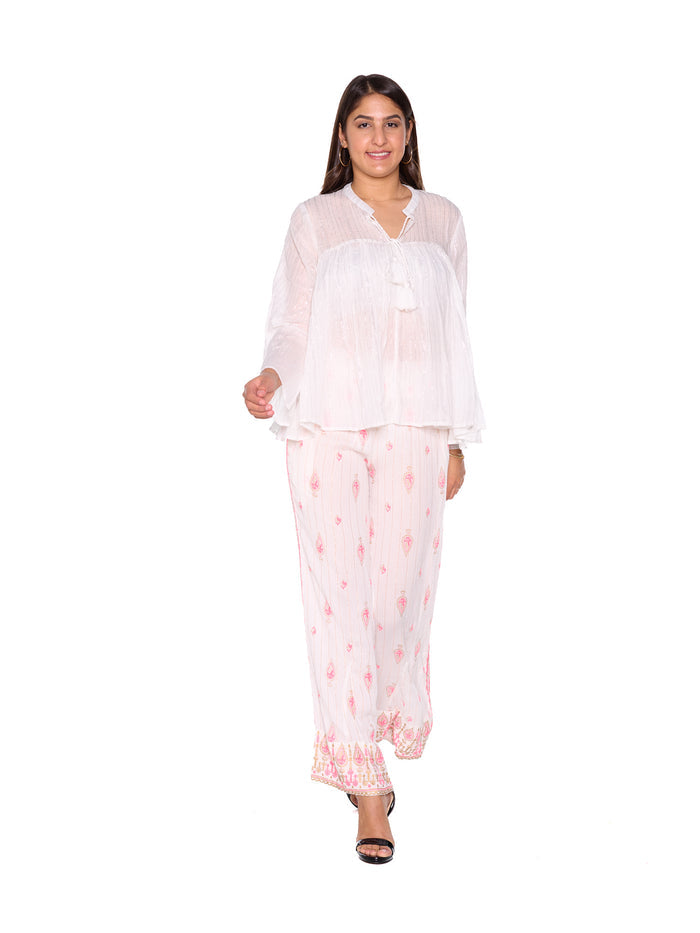 White lurex top. (3608)