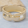 Wide Chain-Link Cutout Hinged Bangle Bracelet