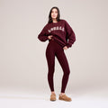 Winter Everyday High Waisted Leggings - Burgundy