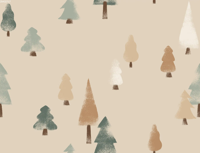 Winter Forest Green Beige - Family Fabrics B.V.