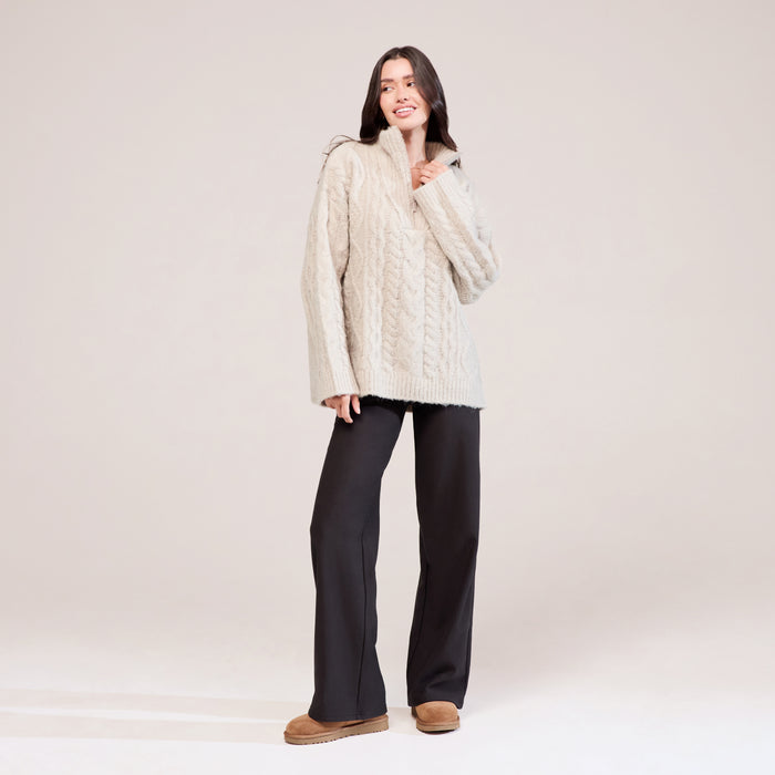 Winter Wide Leg Trousers - Black Coffee