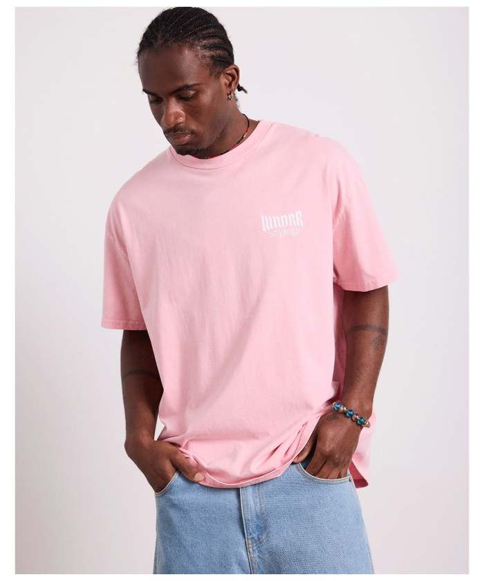 WNDRR Bleach Box Fit Tee (Washed Pink)