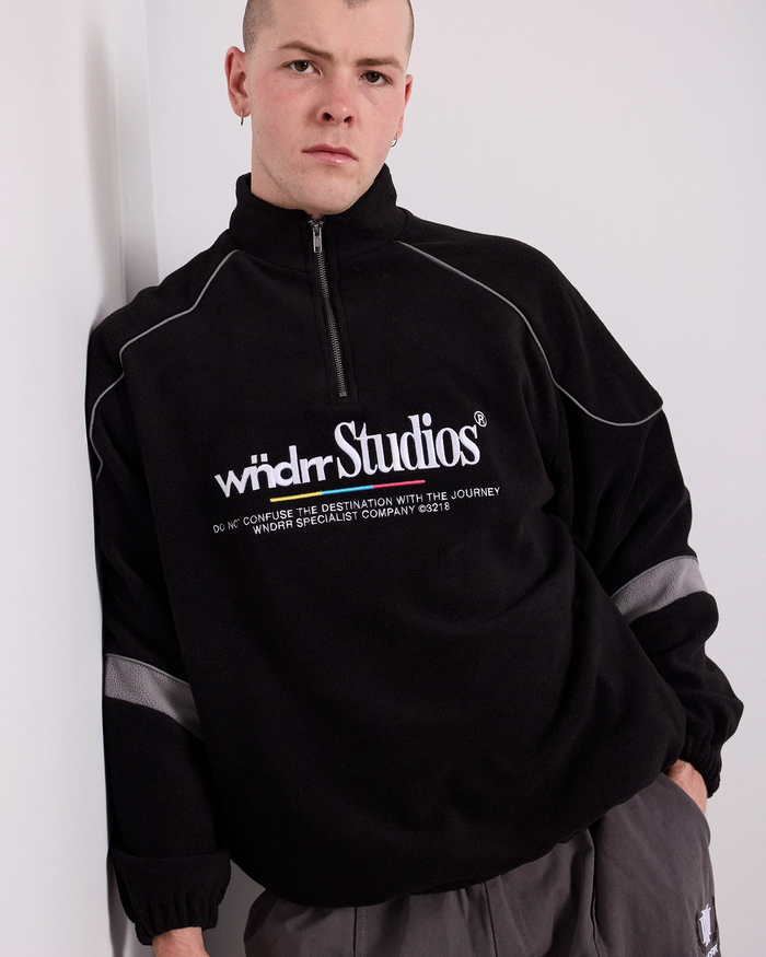 WNDRR Collective 1/4 Zip Polar Fleece (Black)