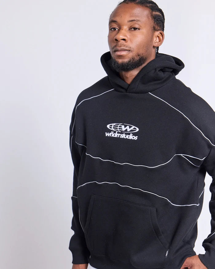 WNDRR Globe Panel Hood Sweat (Black)