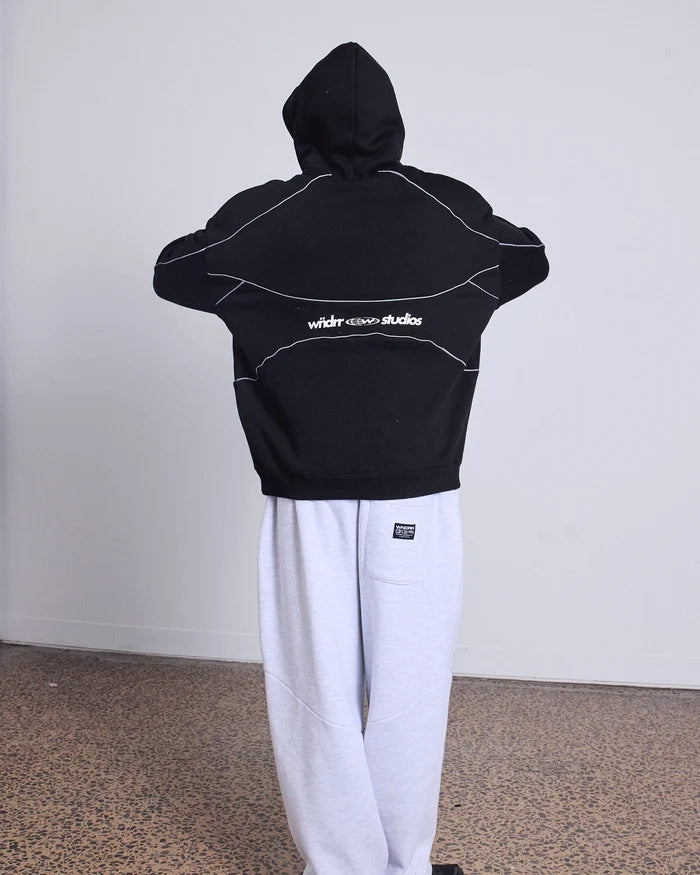WNDRR Globe Panel Hood Sweat (Black)
