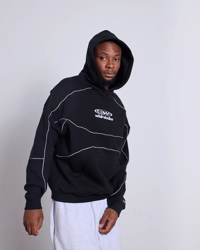 WNDRR Globe Panel Hood Sweat (Black)