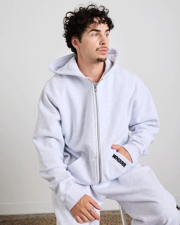 WNDRR Halo Zip Hoodie (Grey Marle)
