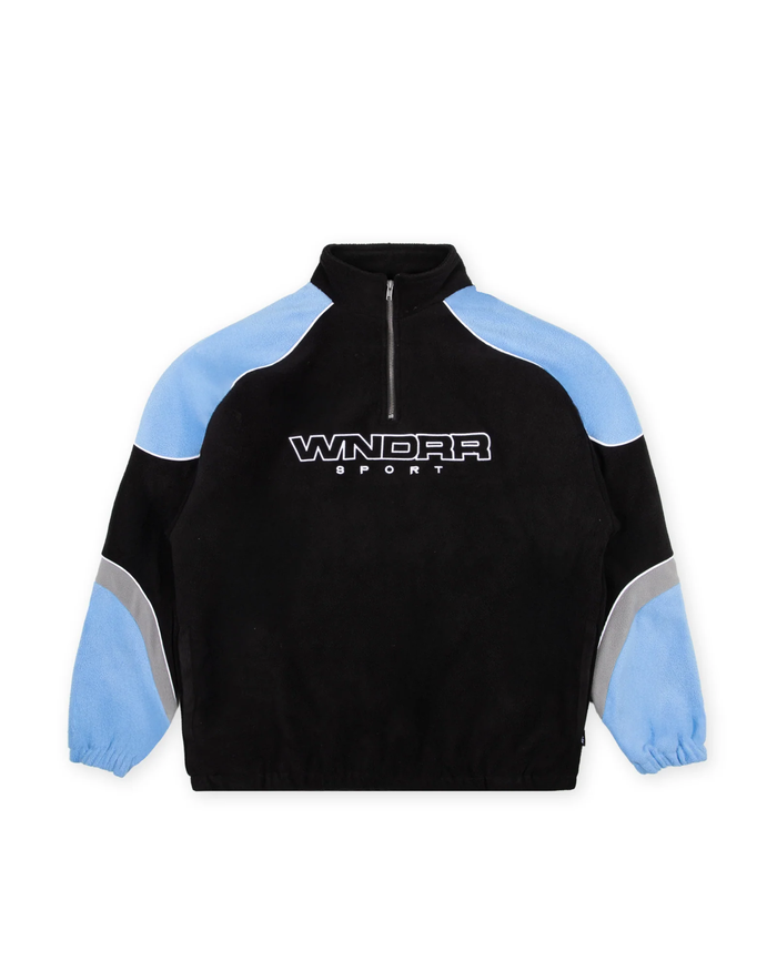 WNDRR Kickoff 1/4 Zip Polar Fleece Sweat (Black/Blue)