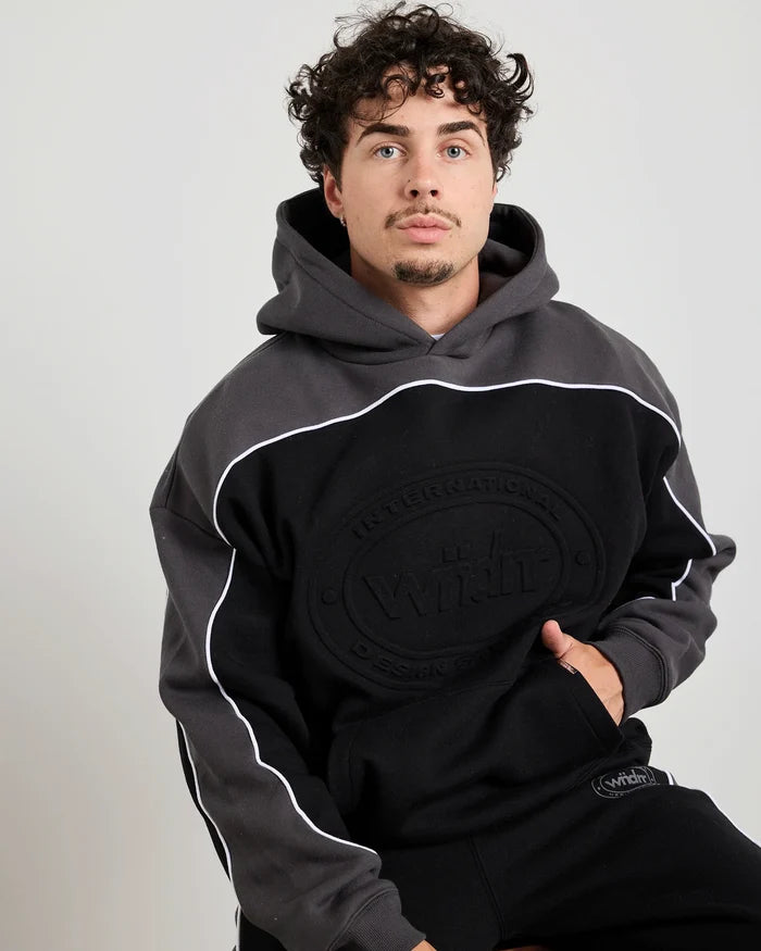 WNDRR Token Panel Hood Sweat (Black/Grey)
