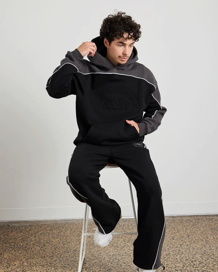 WNDRR Token Panel Hood Sweat (Black/Grey)