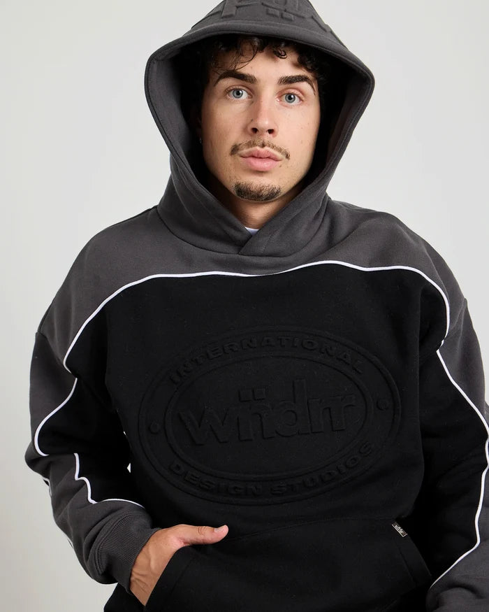 WNDRR Token Panel Hood Sweat (Black/Grey)