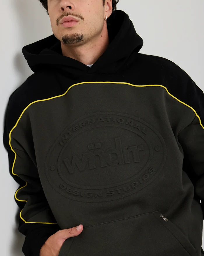 WNDRR Token Panel Hood Sweat (Ink/Black)