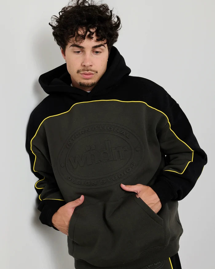 WNDRR Token Panel Hood Sweat (Ink/Black)