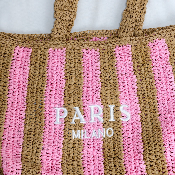 Woven basket tote bag for carrying
