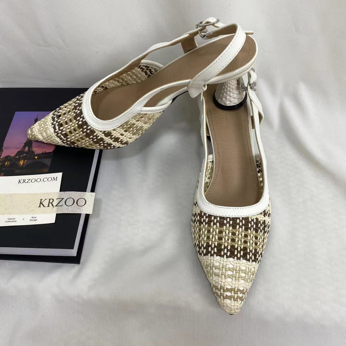 Woven Color-Block Sandals