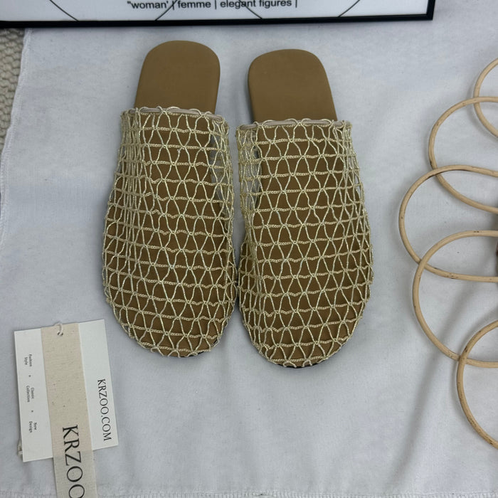 Woven mesh soft-soled slippers