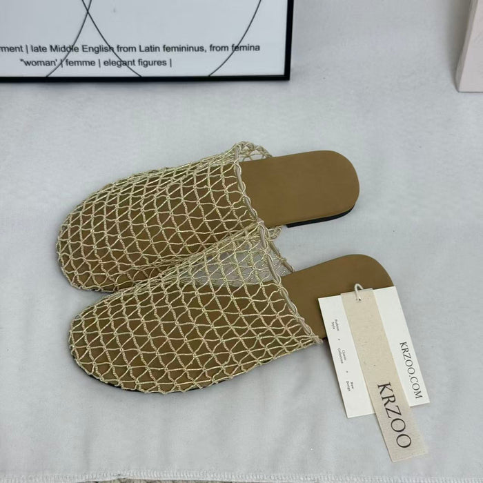 Woven mesh soft-soled slippers