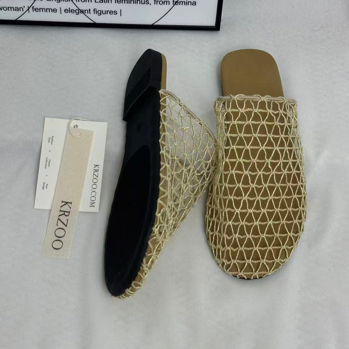 Woven mesh soft-soled slippers
