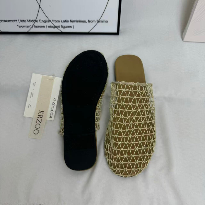 Woven mesh soft-soled slippers