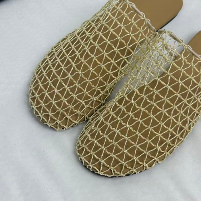 Woven mesh soft-soled slippers