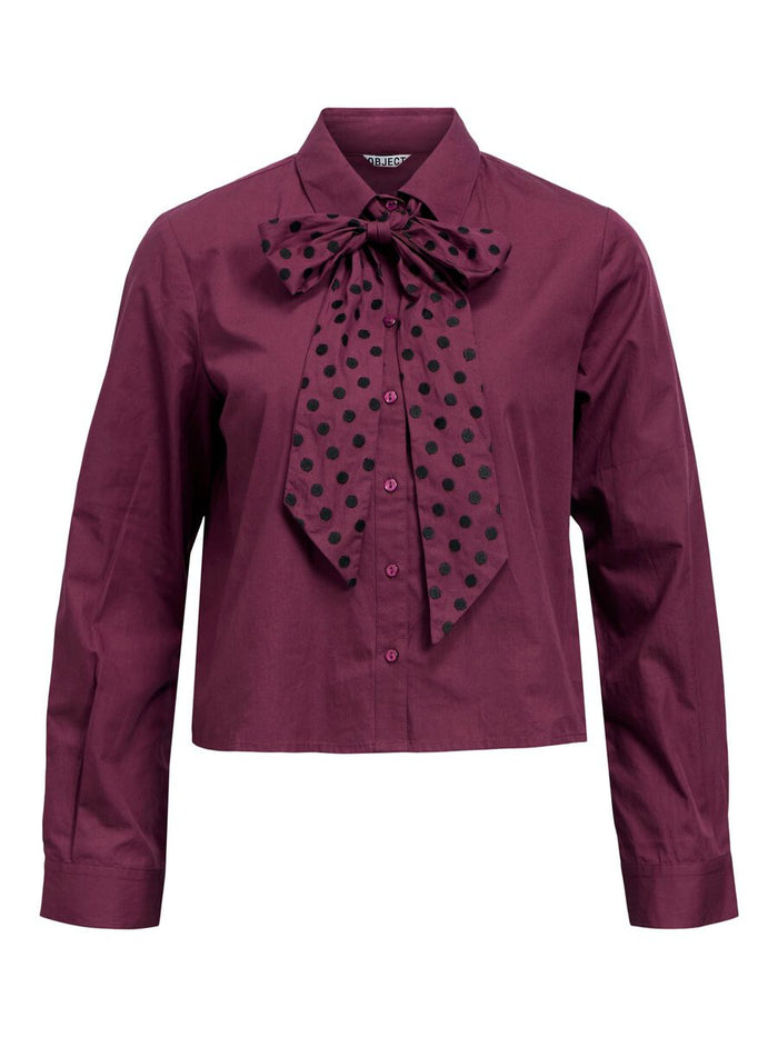 Zane Bow Shirt (Mauve Wine/Black)