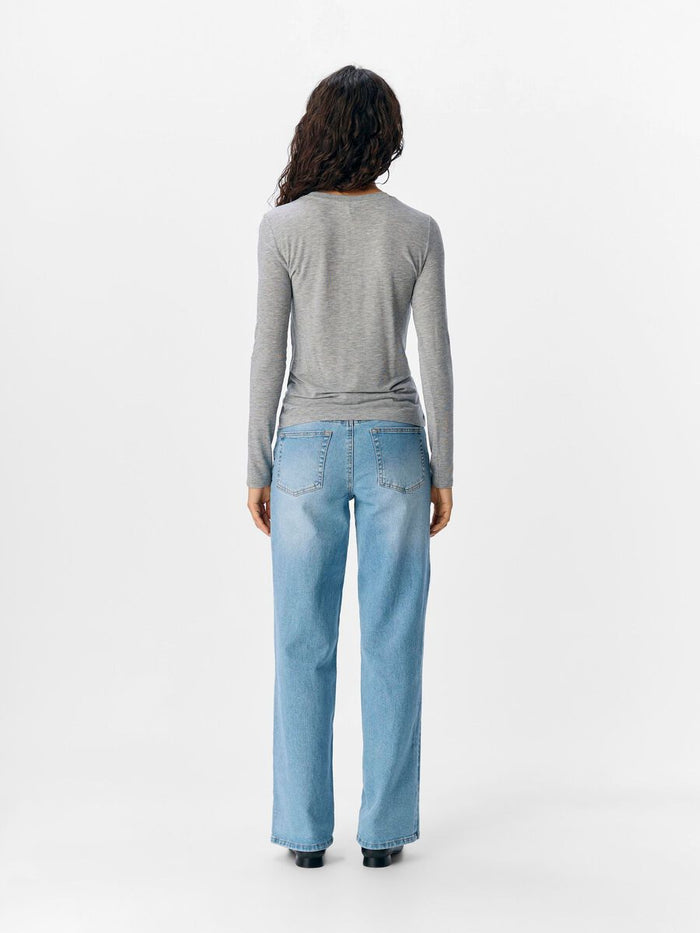 Zoe Long Sleeve Top (Medium Grey)