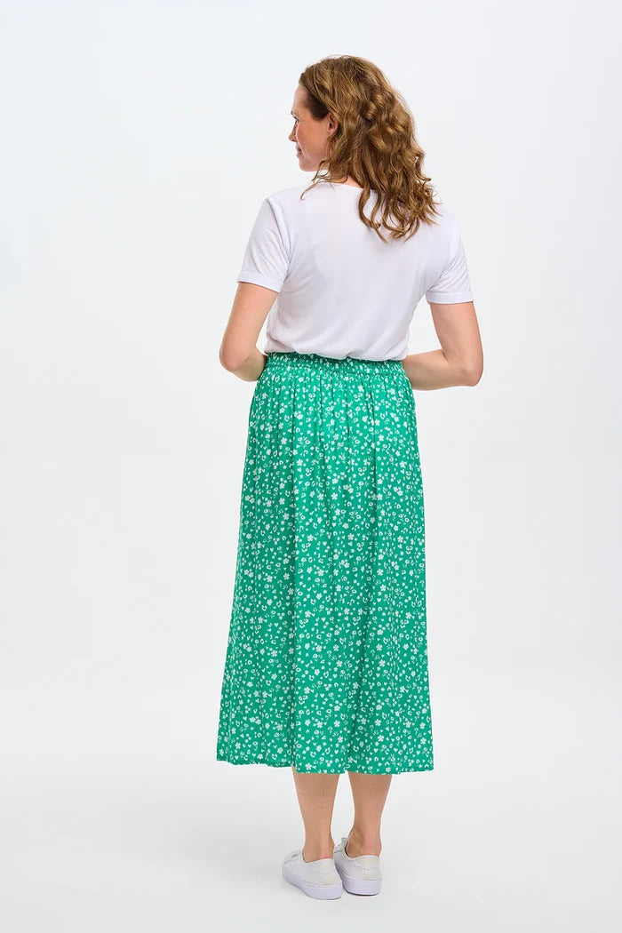 Zora Skirt (Green Scatter Print)