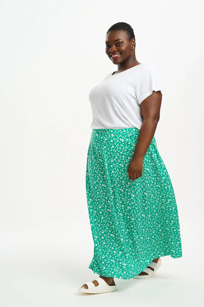 Zora Skirt (Green Scatter Print)